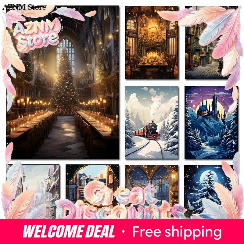 Home Decor Express - Christmas Magic School Castle Express Canvas