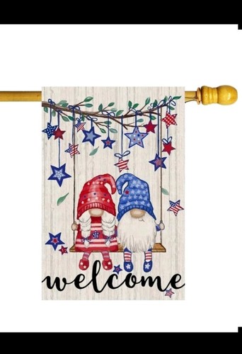Home Decor Usa - Welcome Tree Patriotic Gnomes On A
