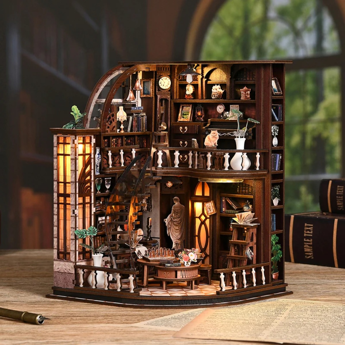 Aesthetic Bookend - Miniature Book Nook Kit DIY Wooden
