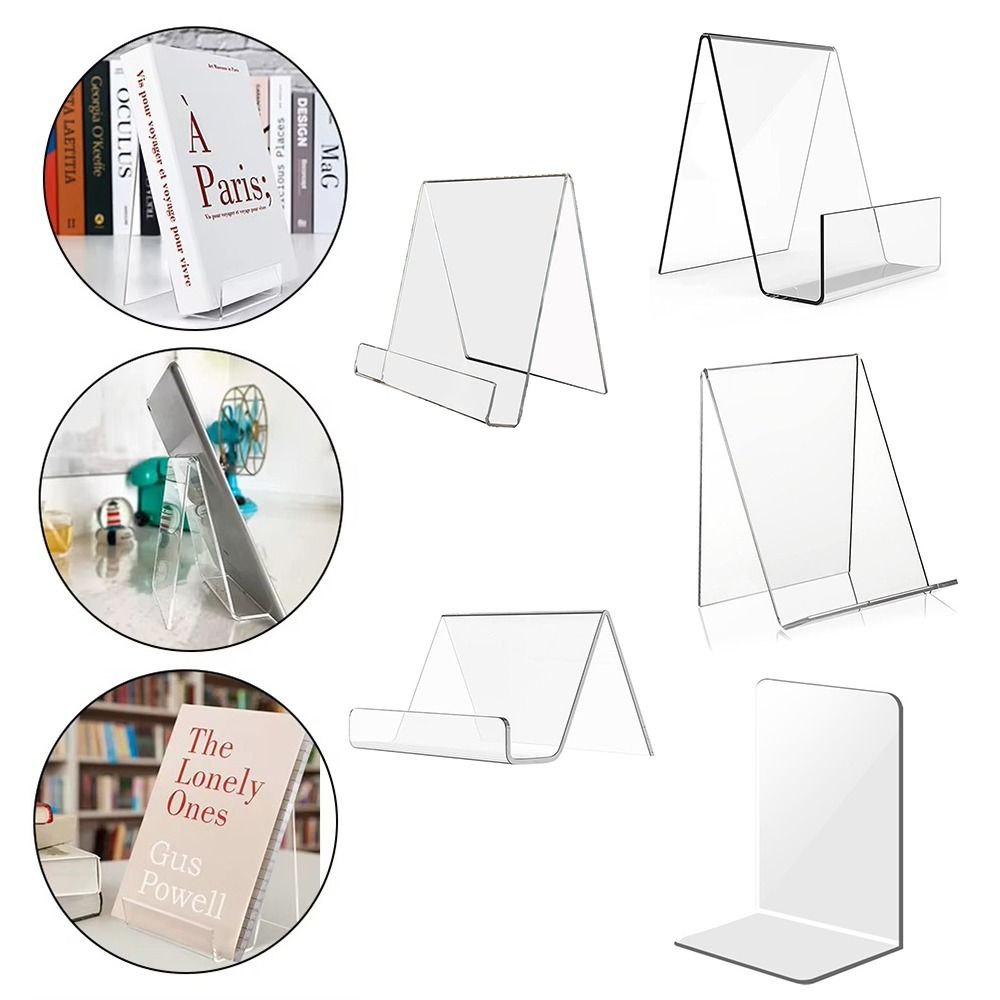 Aesthetic Bookend - Minimalist Acrylic Book Holder Transparent Multi