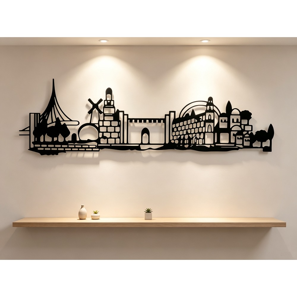Home Decor In - CIFBUY Metal Wall Art Jerusalem Skyline