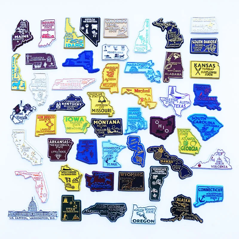 Home Decor Usa - U.S. States Refrigerator Magnet USA Puzzle