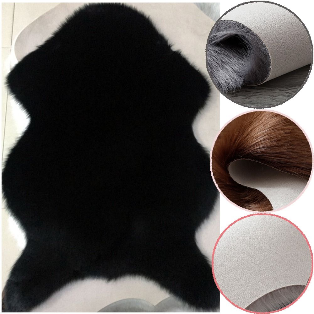Cowhide Rug Faux - 40x60cm New Carpet Plush Soft Sheepskin