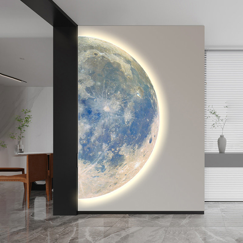 Hanging Moon Lamp - Moon Entrance Decoration Painting Modern Led