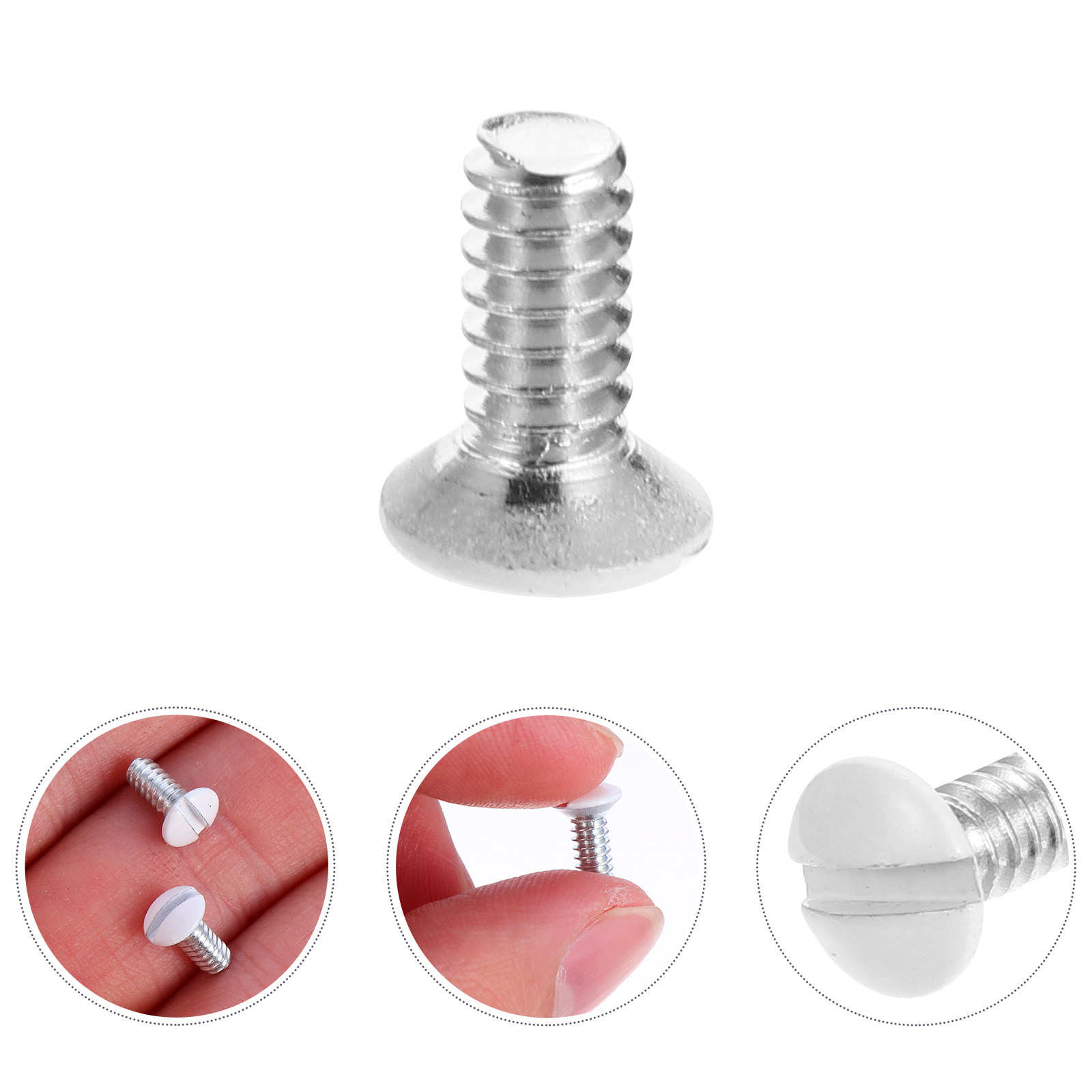 Home Decor Outlet - 200Pcs White Painted Wall Plate Screws