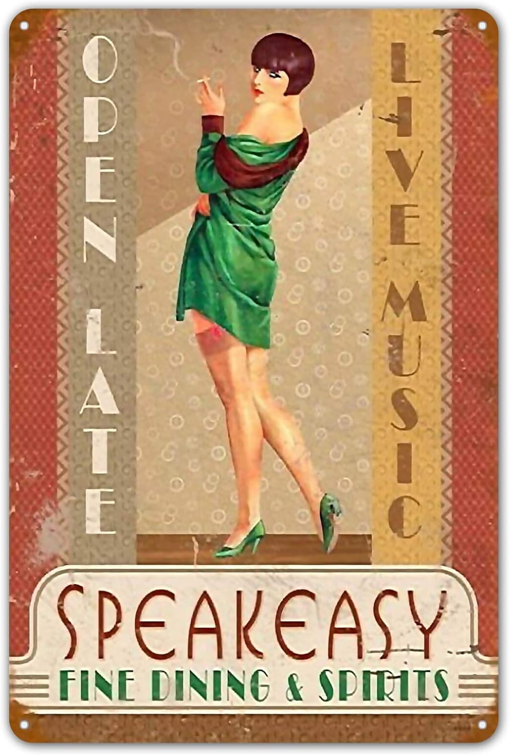 Speakeasy Vintage Tin Metal Si - Home Decor Shop review and price