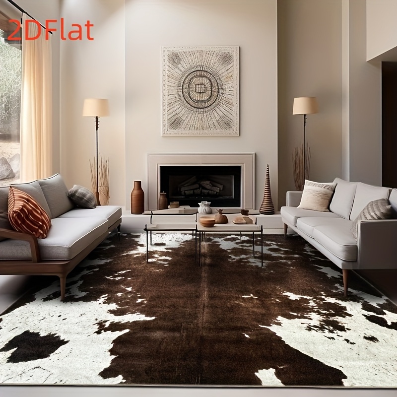 2D Flat Cowhide Print Flannel  - Cowhide Rug Faux review and price