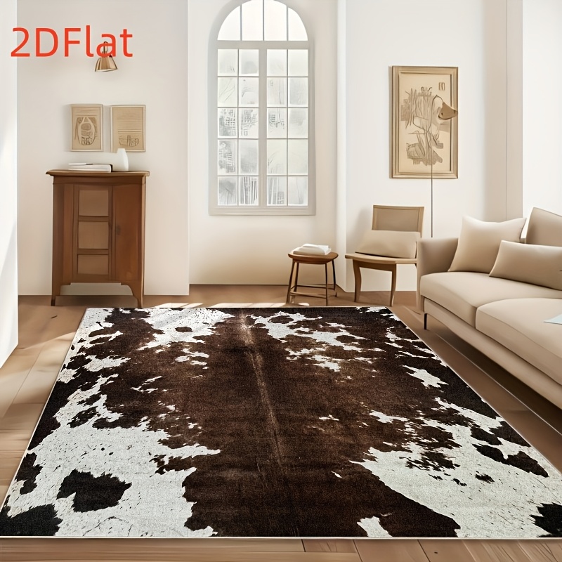 2D Flat Cowhide Print Flannel  - Cowhide Rug Faux review and price