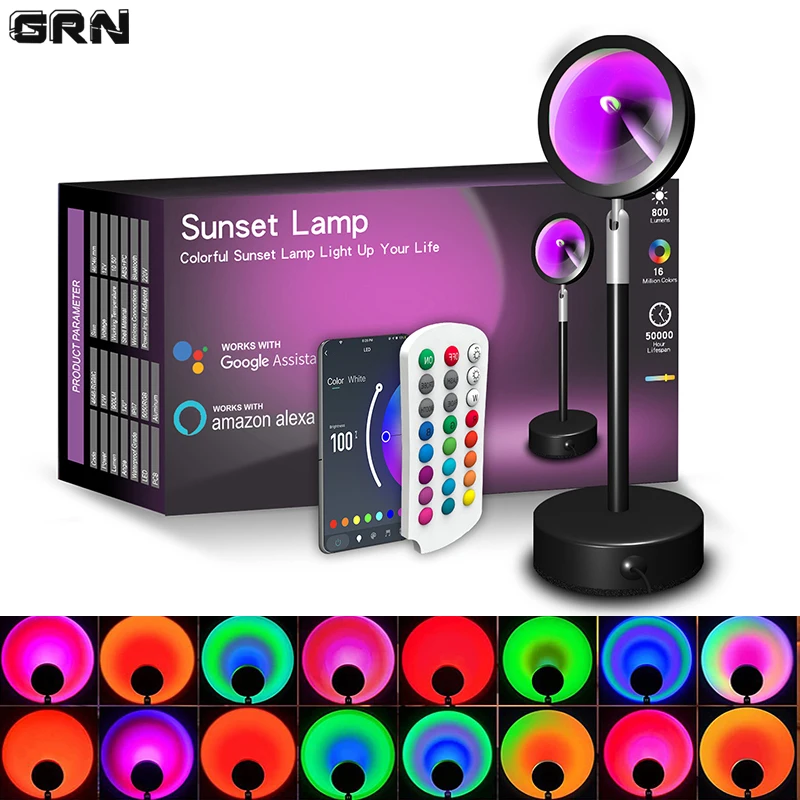 Smart LED Sunset Lamp Colorful - Home Decor Free App review and price