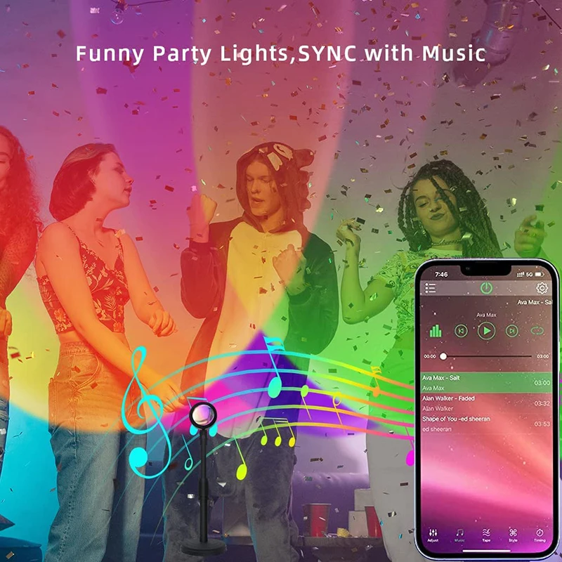 Smart LED Sunset Lamp Colorful - Home Decor Free App review and price
