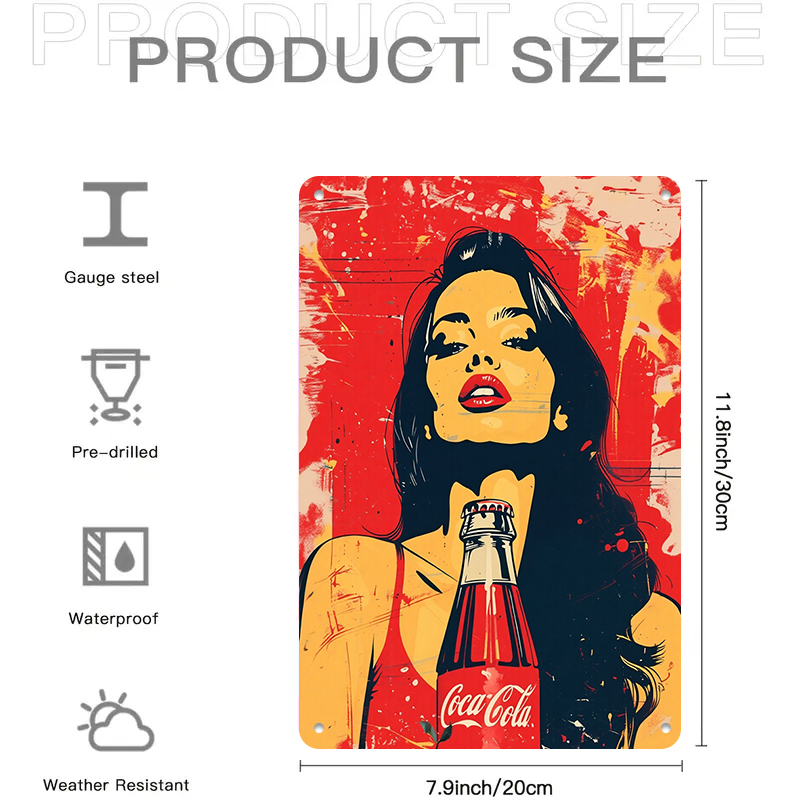 1PC 2D Flat Vintage Coca Cola  - Home Decor Shop review and price