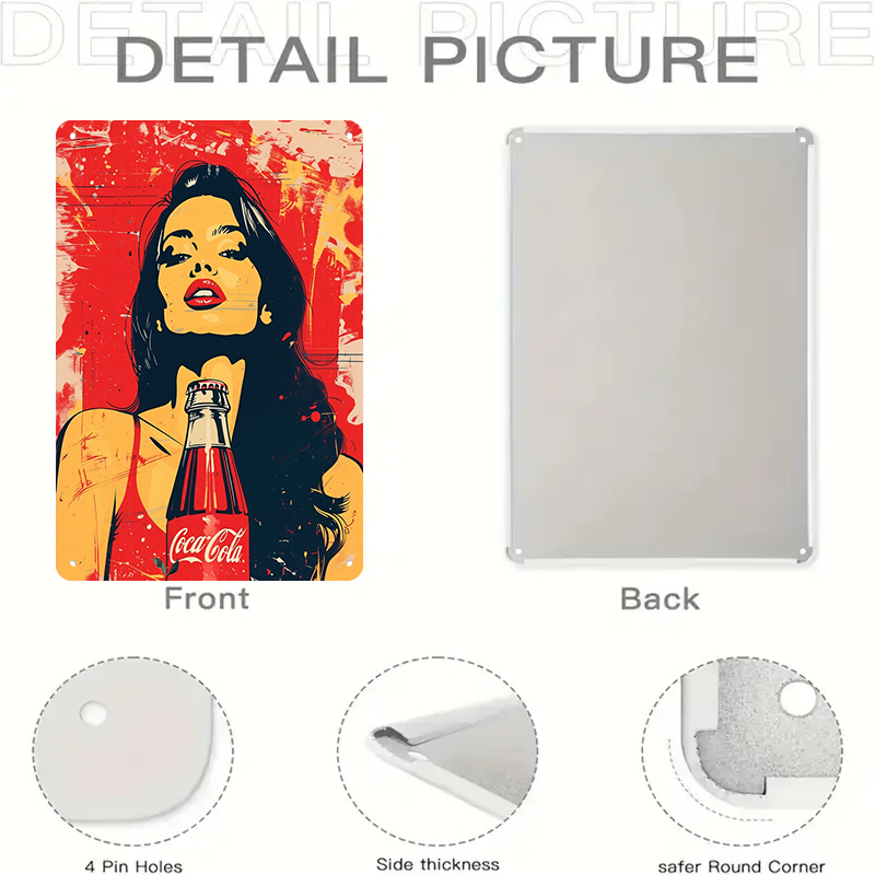 1PC 2D Flat Vintage Coca Cola  - Home Decor Shop review and price