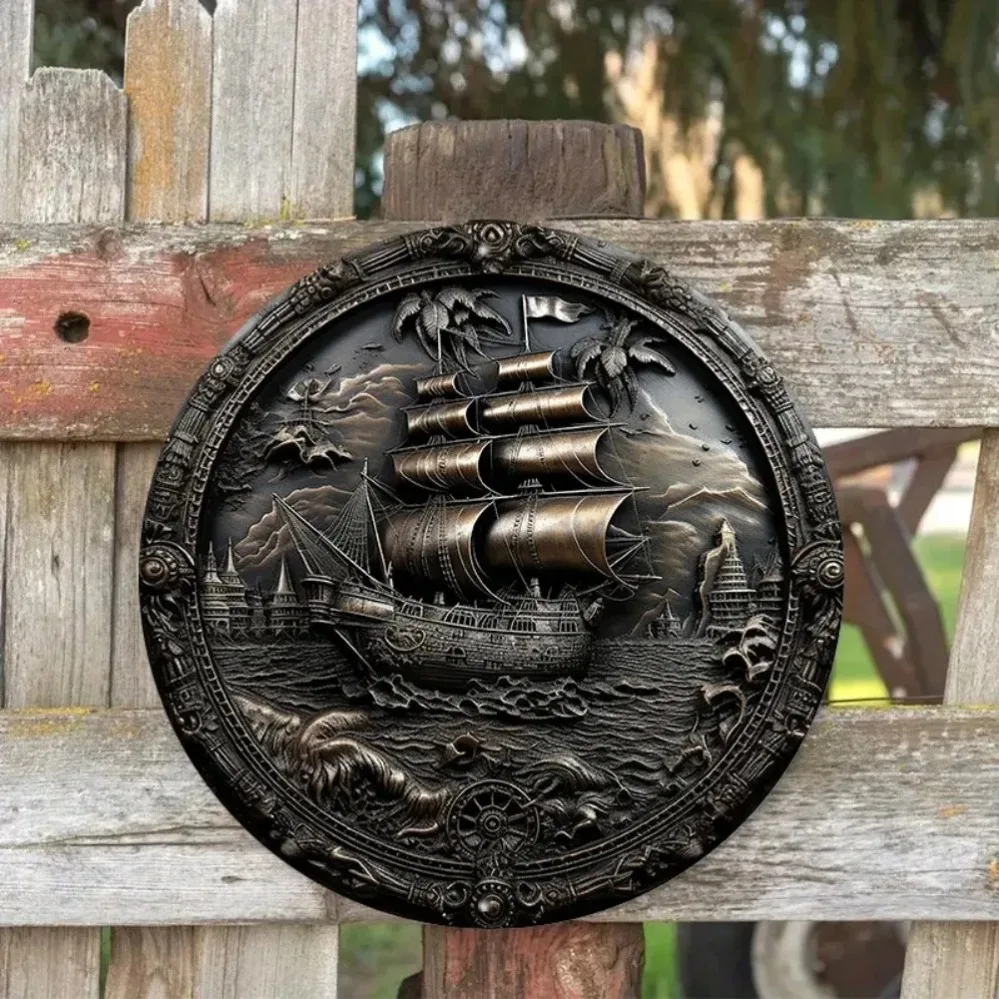 3D Pirate Ship Metal Wall Art: - Home Decor Shop review and price