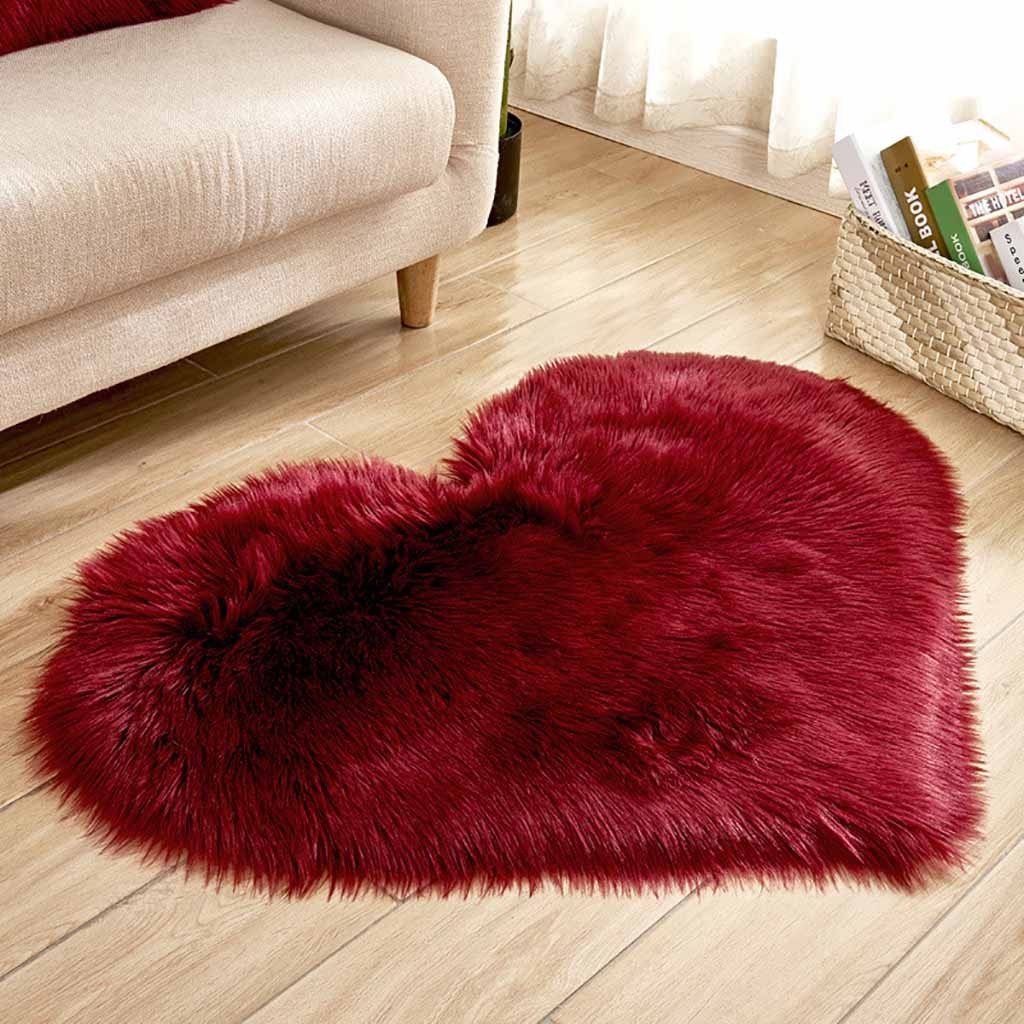 Heart Shaped Faux Fur Rug Bedr - Cowhide Rug Faux review and price