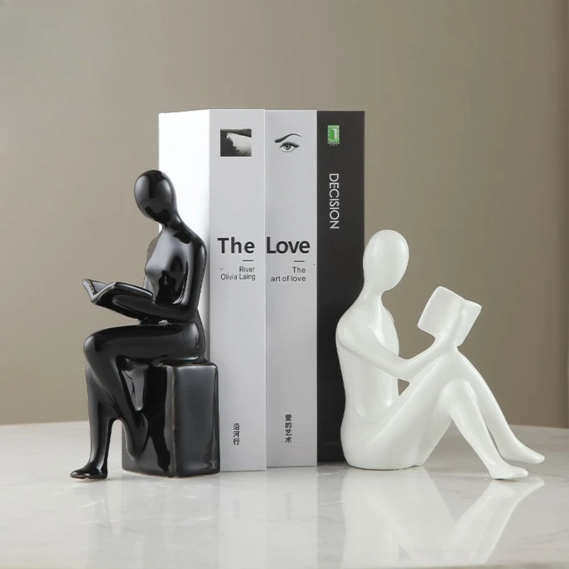 Reader Character Ceramic Statu - Aesthetic Bookend review and price