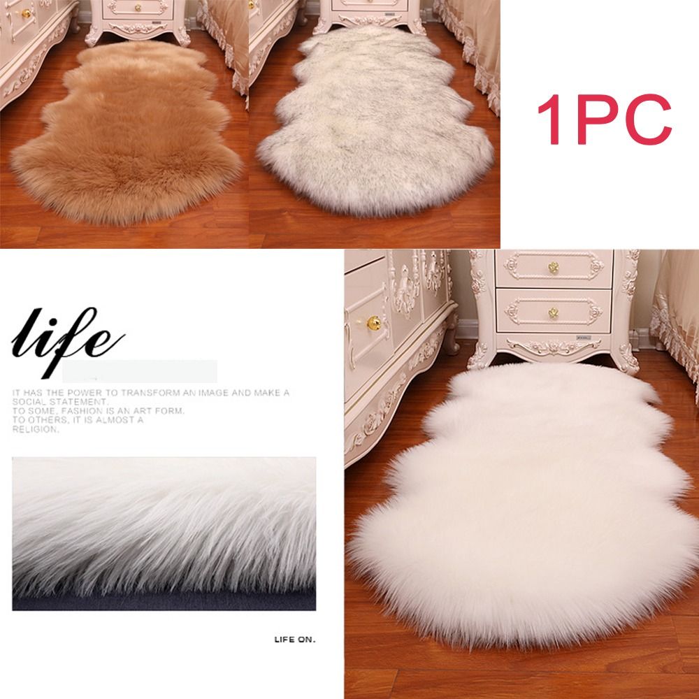Imitation Wool Non Slip Fluffy - Cowhide Rug Faux review and price