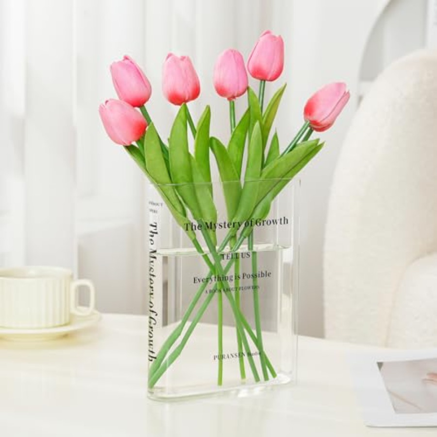 Clear Bookend Vase for Flowers - Aesthetic Bookend review and price