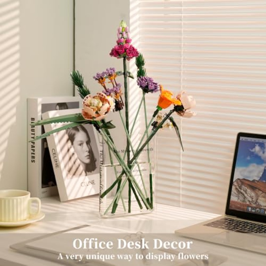 Clear Bookend Vase for Flowers - Aesthetic Bookend review and price