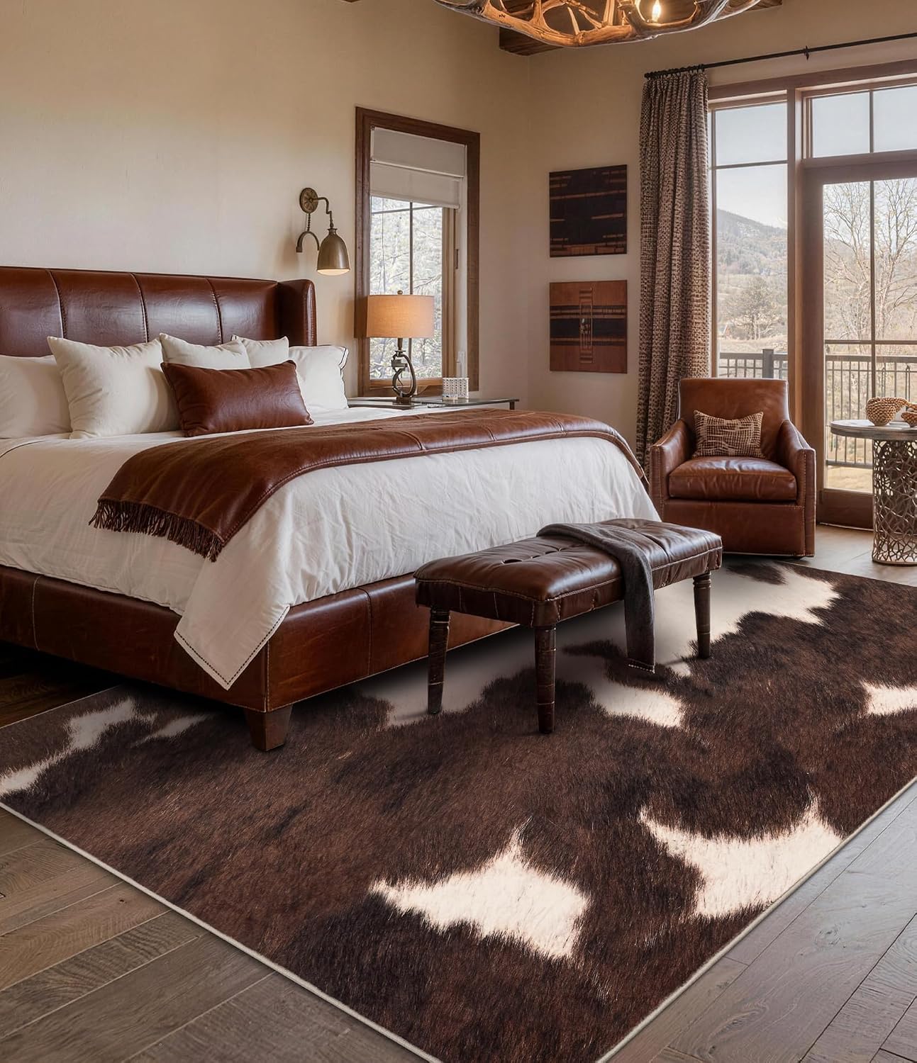 Brown Faux Cowhide Area Rug, S - Cowhide Rug Faux review and price