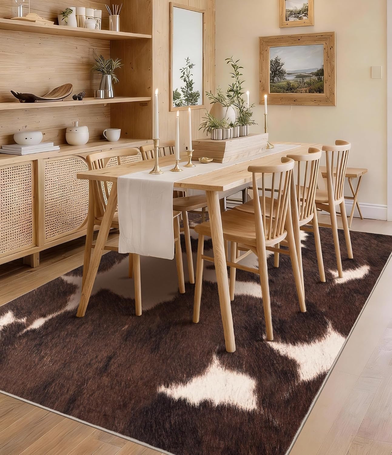 Brown Faux Cowhide Area Rug, S - Cowhide Rug Faux review and price