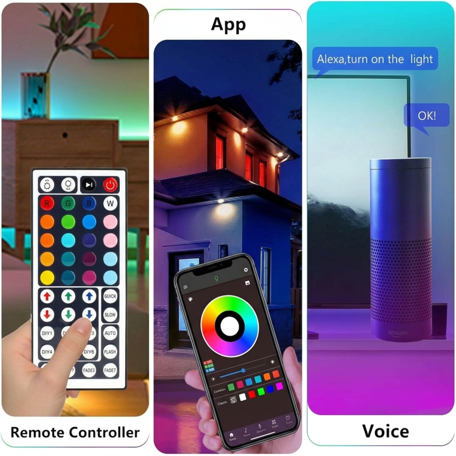 10M 20M 30M RGB LED Lights Str - Home Decor Free App review and price