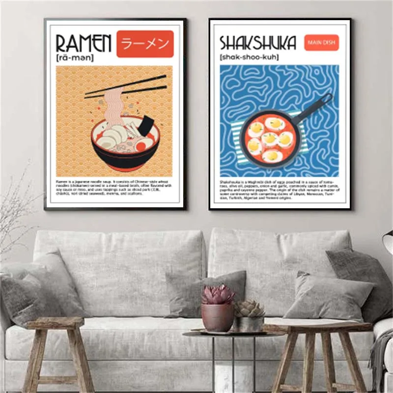 Asian Food Canvas Painting Pos - Home Decor Korea review and price