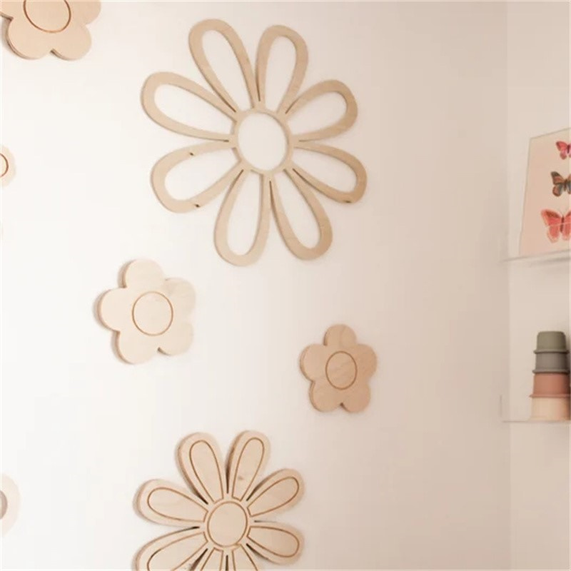 Ins Wooden Daisy Wall Flowers  - Home Decor Korea review and price