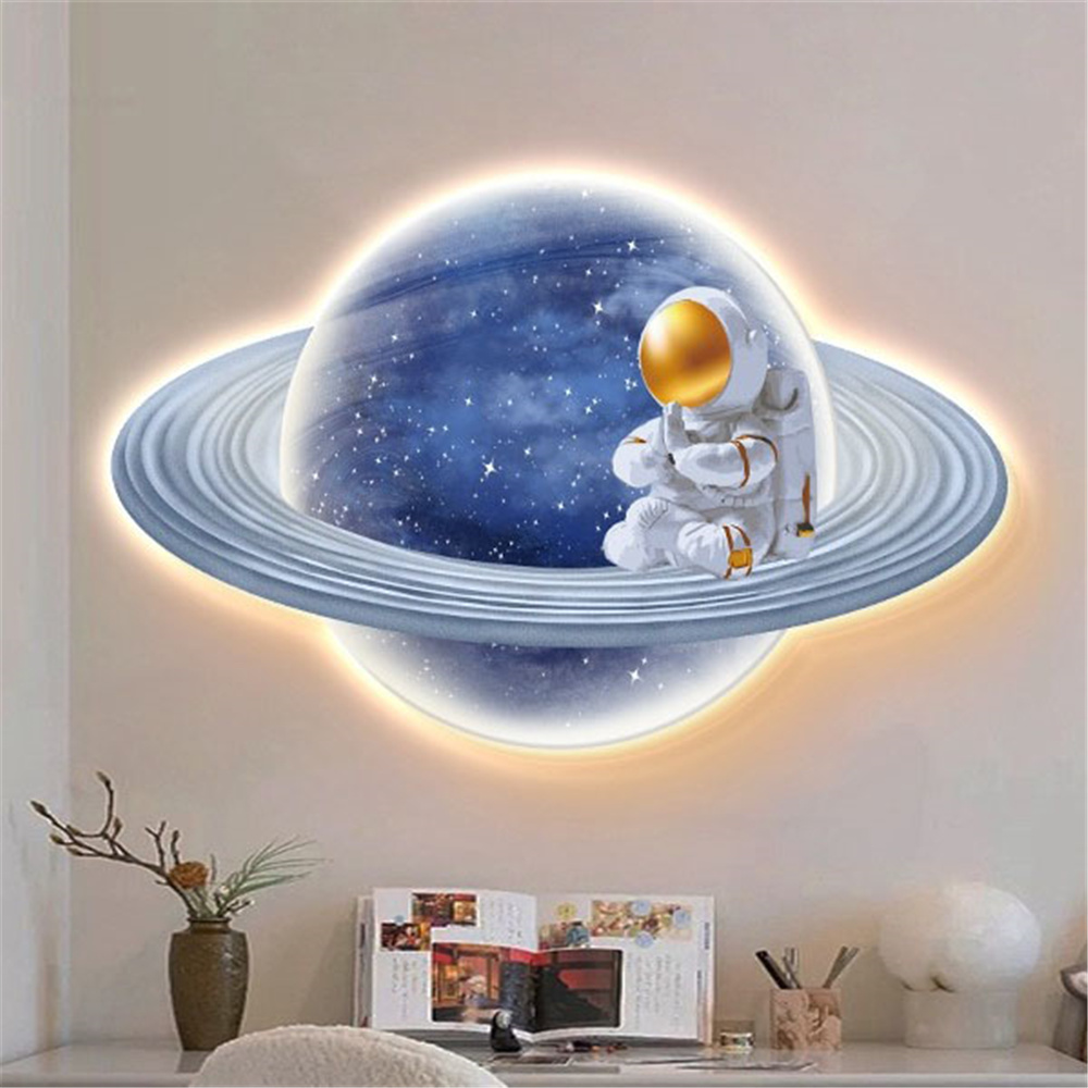 Cartoon Moon Astronaut Mural L - Hanging Moon Lamp review and price