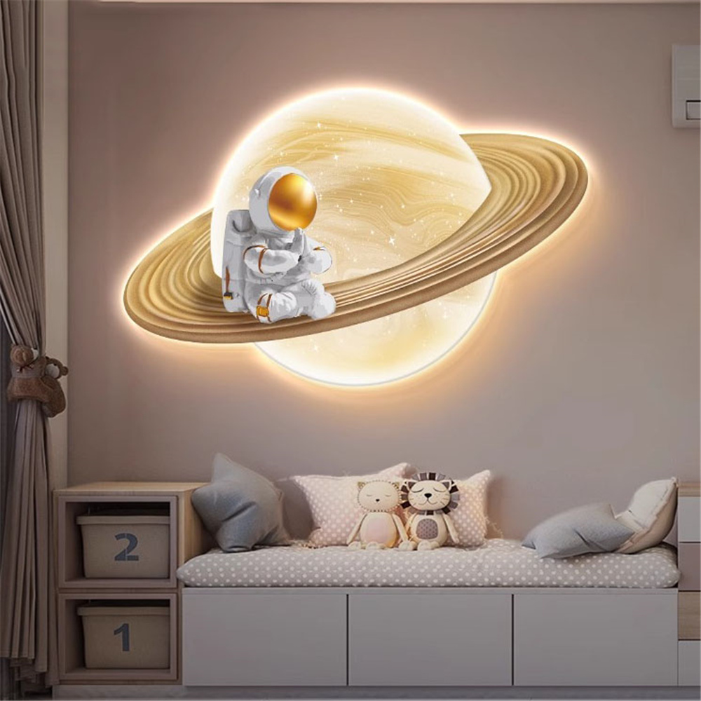 Cartoon Moon Astronaut Mural L - Hanging Moon Lamp review and price