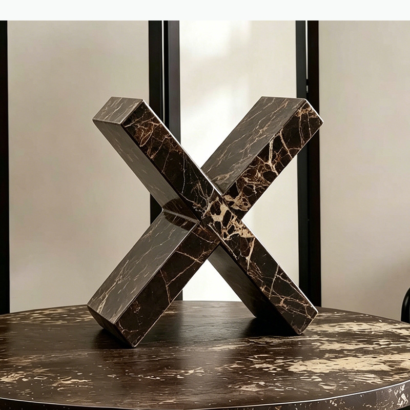 X-shaped Marble Ornament Books - Aesthetic Bookend review and price