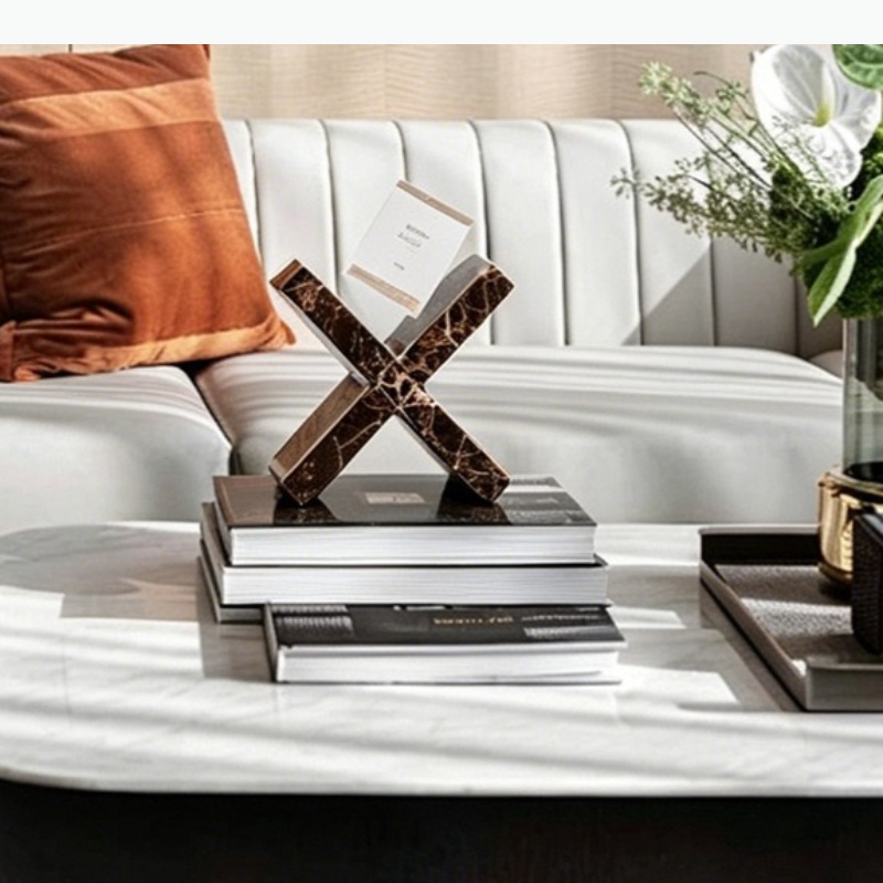 X-shaped Marble Ornament Books - Aesthetic Bookend review and price