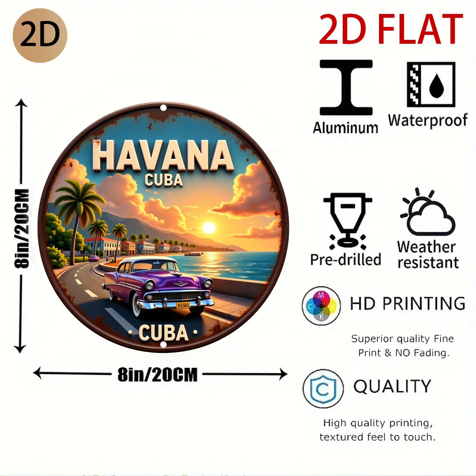 2D Flat Circular Havana Cuba L - Home Decor Logo Design review and price