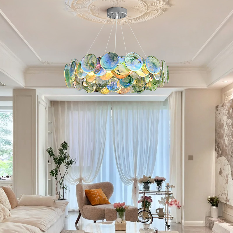 Murano Pink Glass Chandelier F - Hanging Moon Lamp review and price