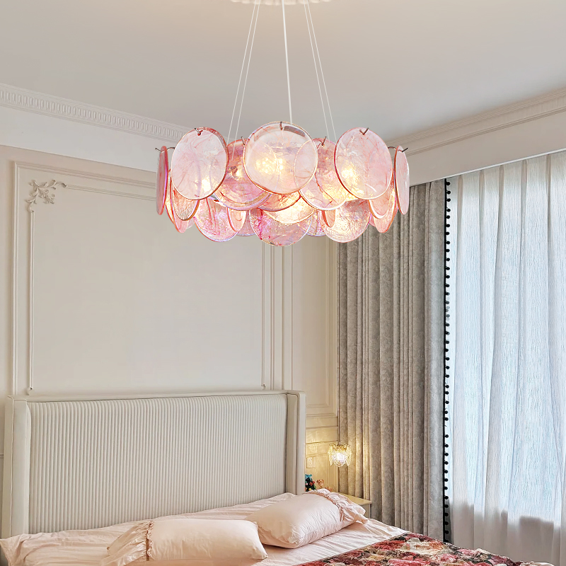 Murano Pink Glass Chandelier F - Hanging Moon Lamp review and price