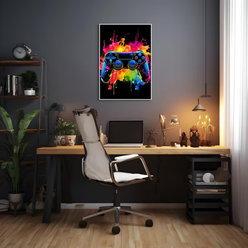Watercolor Neon Video Game Pos - Home Decor Xbox Games review and price